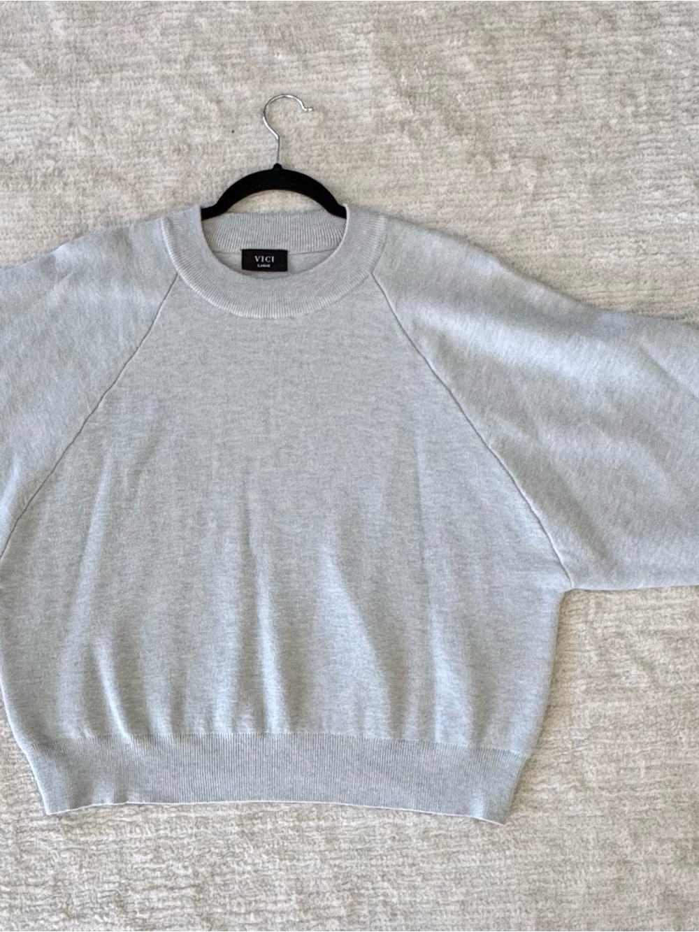 VICI Heather Gray Oversized Crewneck Sweater Size L - Picture 11 of 12